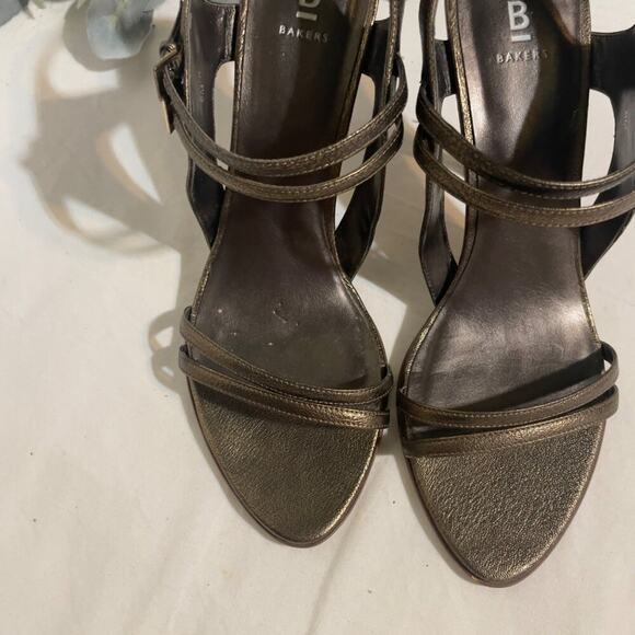 Bakers Bronze Womens High Heels Size 8M Scotti Bronze Ankle Strap 4" Heel - Picture 5 of 12